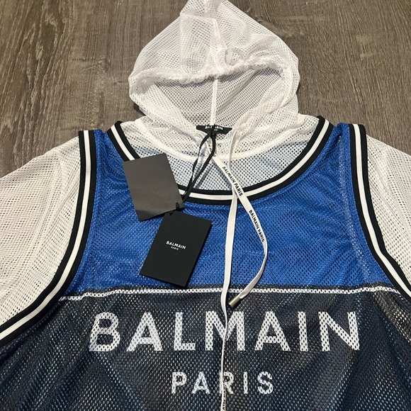 BALMAIN***Long Sleeve Hooded Jersey Men’s Shirt***Med. $789 - Picture 2 of 5